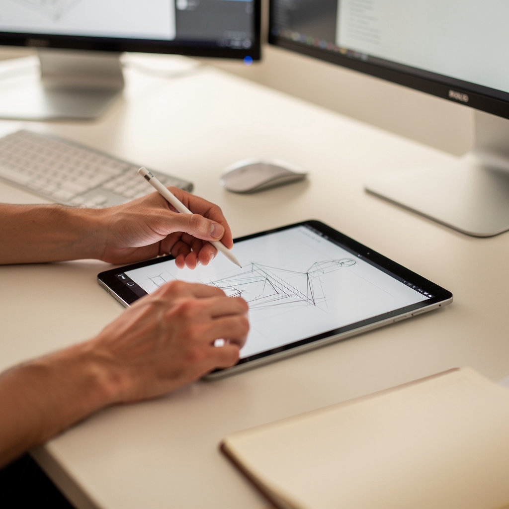 OmOmbre team collaborating on a web design project for a local business client