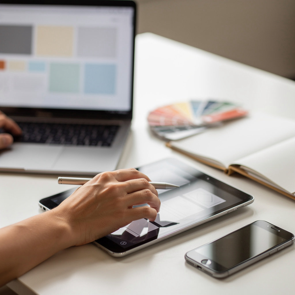 OmOmbre web design team collaborating on a custom business website development project